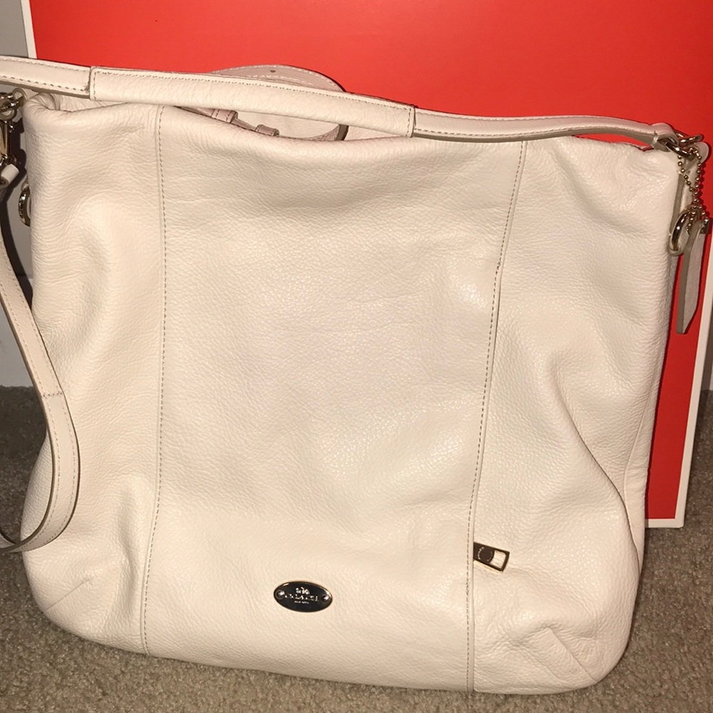 Authentic COACH white leather bag
